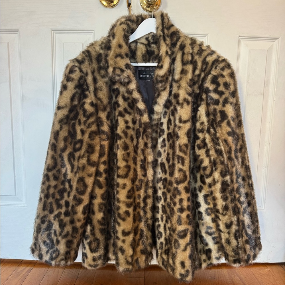 Leopard Print Faux Fur Jacket Vintage